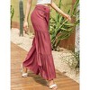 WhizMax Women's Wide Leg High Waist Pants Smocked Elastic Waist Loose Flowy Pant With Belt - 3 of 4
