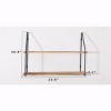 COWLOWN Natural Wood Wall Mounted Floating 2-Tier Shelf with Metal Brackets - 4 of 4