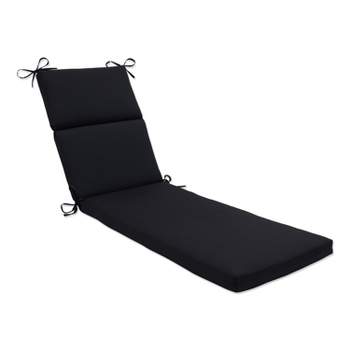 72.5"x21"x3" Fresco Outdoor Chaise Lounge Cushion Black - Pillow Perfect