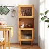 Tangkula Bamboo Cabinet Narrow Kitchen Storage Cabinet w/ Open Compartment & Storage - 4 of 4
