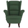 vidaXL Rocking Chair with Solid Wood Rubber Legs Dark Green Velvet - 3 of 4