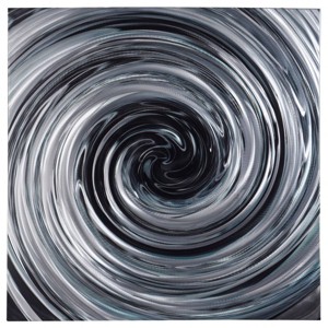 Laney Swirl Circle Brushed Aluminum Abstract Panel Silver - StyleCraft: Contemporary Vertical Wall Art, No Battery Required - 1 of 4