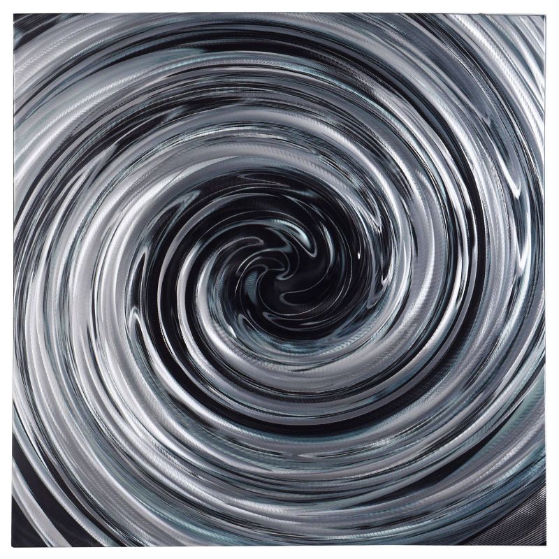 Laney Swirl Circle Brushed Aluminum Abstract Panel Silver - StyleCraft, 1 of 8