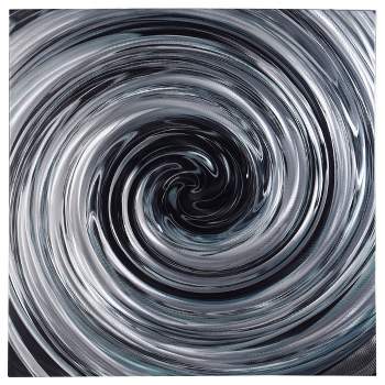 Laney Swirl Circle Brushed Aluminum Abstract Panel Silver - StyleCraft