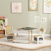 INFURNIC Kids Table Sets 3 Piece Toddler Table and Chair Set with Reversible Blackboard and Storage, Brown, 24.2"*24.2"*18.9" - 4 of 4