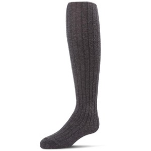 Memoi Ribbed Cotton Blend Basic Non-Binding Infant Tights - 1 of 2