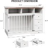 48'' Dog Crate Furniture, Heavy Duty Medium Dog Crate with Bowl & Storage Drawers, Crates for Dogs Indoor End Table for Small Medium - 3 of 4