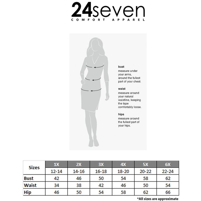 24seven Comfort Apparel Long Sleeve Fit and Flare Plus Size Midi Dress, 5 of 6