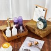 Aoibox Set of 4 Seagrass Wicker Storage Baskets with Lids Decorative Flat Organizer Bins for Shelf Bedroom Closet - 4 of 4