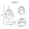 Skran Egg Chair with Stand Indoor Outdoor Swing Chair Patio Wicker Hanging Egg Chair Hanging Basket Chair with Stand - 3 of 4