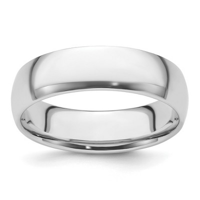 Black Bow Jewelry 3mm to 8mm Platinum Light Weight Polished Domed Comfort Fit Band