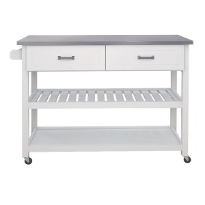 Sevobal Grill Carts and Cabinets with Worktop and Wheels, Movable Cart with Shelves and Drawers for Kitchen, Dining Room, White, 47.25"*19.69"*36" - 1 of 4