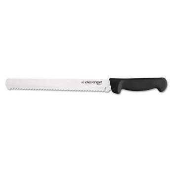 Dexter Basics Scalloped Slicer, Black Handle, 10" - one knife.