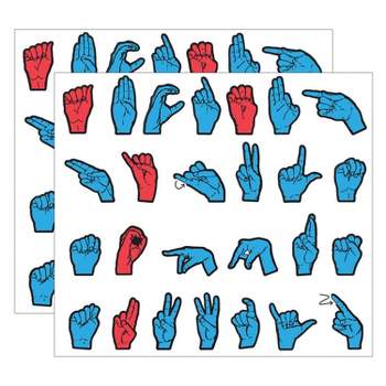 WonderFoam Magnetic Sign Language Letters, Red & Blue Colors, Assorted Sizes, 26 Pieces Per Pack, 2 Packs