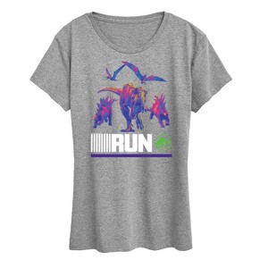 Women's - Jurassic Park - Run Infared Dinos Short Sleeve Graphic T-Shirt - 1 of 4