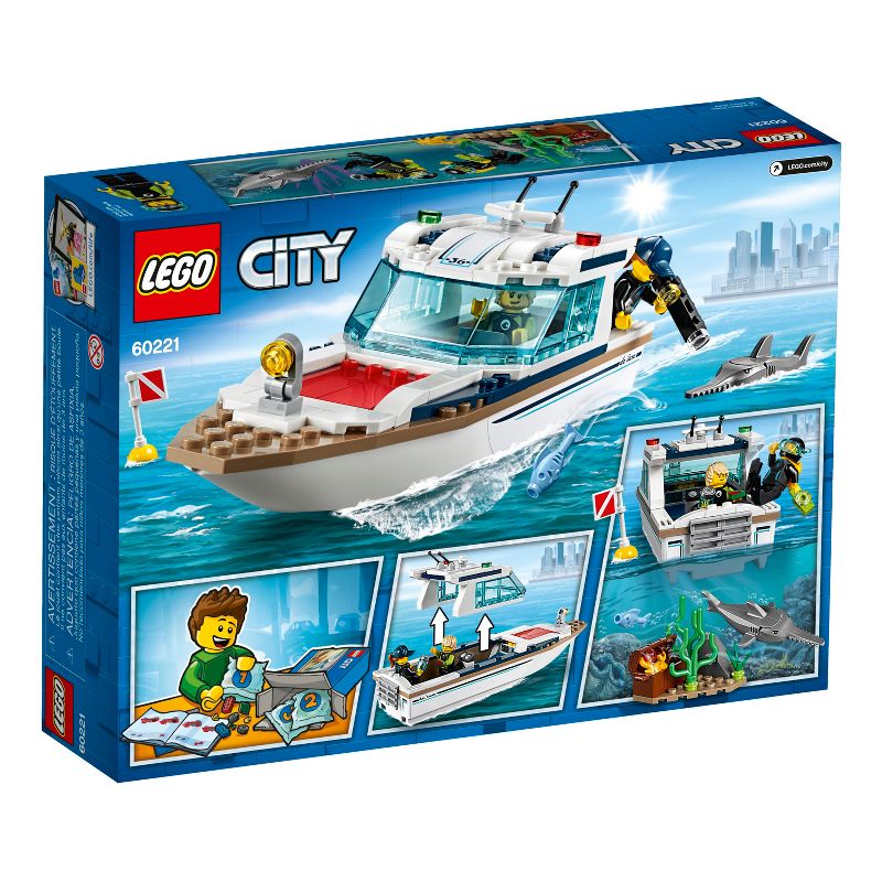 LEGO City Great Vehicles Diving Yacht Ship Building Toy and Diving Minifigures 60221, 6 of 9