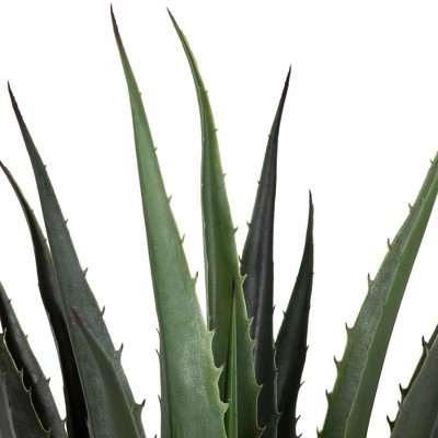 43" Green and Brown Artificial Agave Succulent in Black Plastic Pot