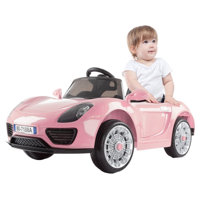 Toy Time Motorized Electric Ride-On Sports Car - 6V Battery-Powered with Remote Control - Pink, 4 of 6