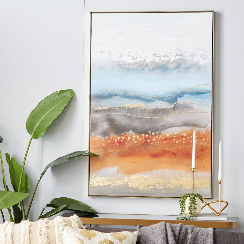 Contemporary Canvas Abstract Framed Wall Art with Gold Frame Multi Colored - Olivia &#38; May, 1 of 20