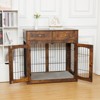 Dog Crate Furniture with Drawers, Large Dog Crate with Cushion,Wooden Dog Kennel for Medium/Small Dog,Dog Crate End Table Up to 70 Lbs - 3 of 4