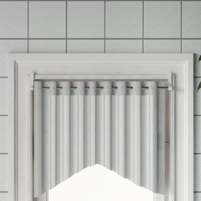 vidaXL Curtain Rails 2 Pcs White and Silver 23.6"-41.3" Aluminum