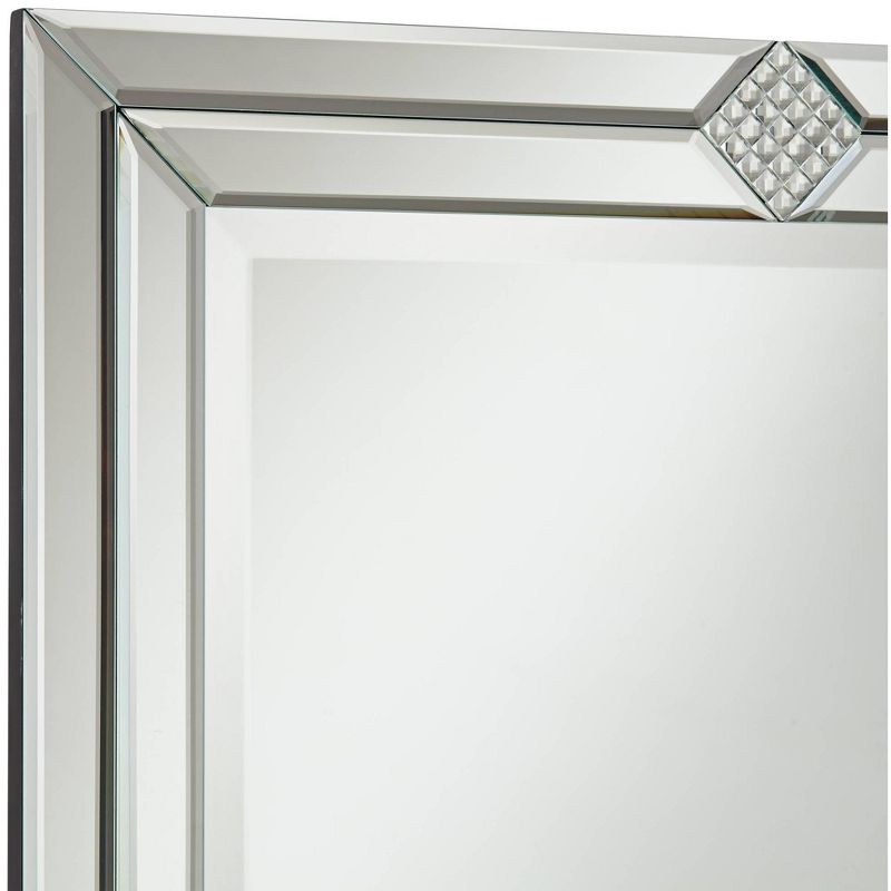 Possini Euro Design Cecilia Rectangular Vanity Wall Mirror Modern Beveled Diamond Mirrored Frame 23 3/4" Wide for Bathroom Bedroom Living Room Home, 3 of 10