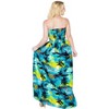 LA LEELA Women's Tube Dress Maxi Party Top One Size Tropical Blue - 2 of 4