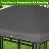 Outdoor Dog Kennel, 8' x 6' x 4' with Waterproof Heavy Duty Metal Dog Cage,Large Size w/Rotate Feeding Doors & Upgraded Canopy for Medium/Big Dog - 4 of 4