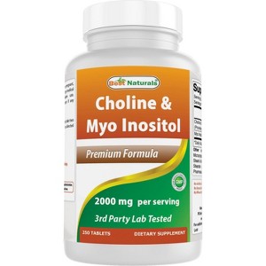 Best Naturals Choline Inositol (Myo Inositol) 2000 mg Per Serving 250 Tablets - Non-GMO, Gluten Free, Made in The USA - 1 of 4