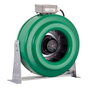 Hydrofarm ACDF10 Active Air 10 Inch Inline Duct Fan Blower with Mount Brackets, Low Noise Output, and UL Components Rated for 760 CFM, Green - 1 of 3