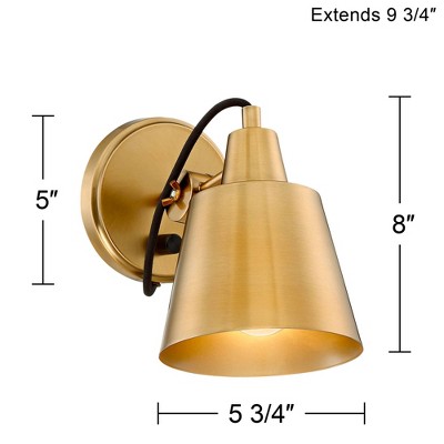 Warm Brass 12" Direct Wired Electric Wall Sconce