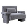 FONTOI Mid-Century Living Room Accent Chair Oversized Chair Comfy Sofa Chair Bedroom Lazy Reading Chair with Pillow, Gray 48"* 38"*32.3" - 4 of 4