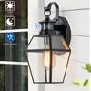C Cattleya 1-Light Black Metal and Brass Dusk to Dawn Outdoor Wall Lantern Sconce - 2 of 4