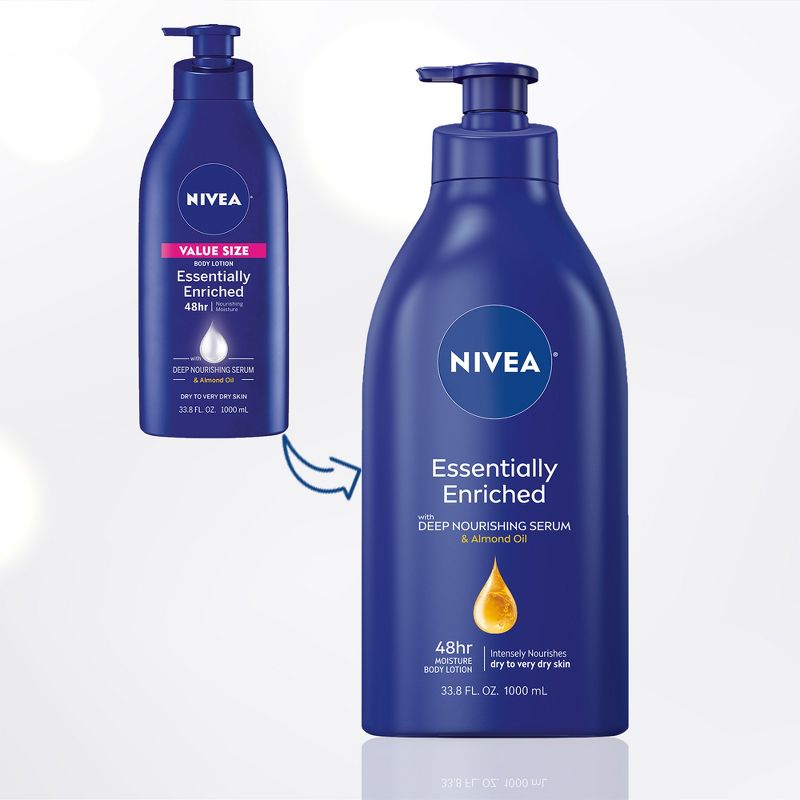 NIVEA Essentially Enriched Body Lotion for Dry Skin Scented - 33.8 fl oz, 3 of 8