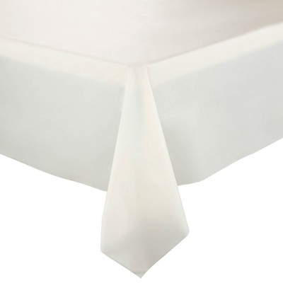 Smarty Had A Party 54" x 108" Ivory Rectangular Plastic Tablecloths - 96 pcs