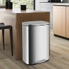 16 Gallon (50L&10L) Step-On Trash Can with Soft-Close Lid and Hands-Free Foot Pedal Brushed Stainless Steel Fingerprint-Resistant Garbage Bin - 2 of 4