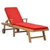 vidaXL Sunlounger Teak wood Solid Teak wood 76.8 x 23.4 in - 2 of 4