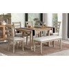 CENGHU 6-Piece Rubber Wood Dining Table Set for 6, Kitchen Table & Chairs Set with Wood Grain Pattern Tabletop and Soft Cushion - 3 of 4