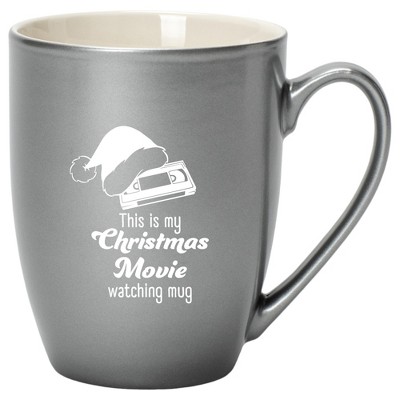 Elanze Designs This Is My Christmas Movie Watching Mug Grey 10 ounce New Bone China Coffee Cup Mug