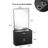 Karl Home Wall Mount Salon Station with Mirror, Hair Styling Barber Station, Black - 2 of 4
