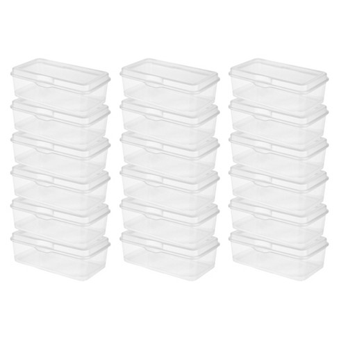 Sterilite Large FlipTop Stackable Small Storage Bin with Hinging Lid,  Plastic Container to Organize Desk at Home, Classroom, Office, Clear (12  Pack)