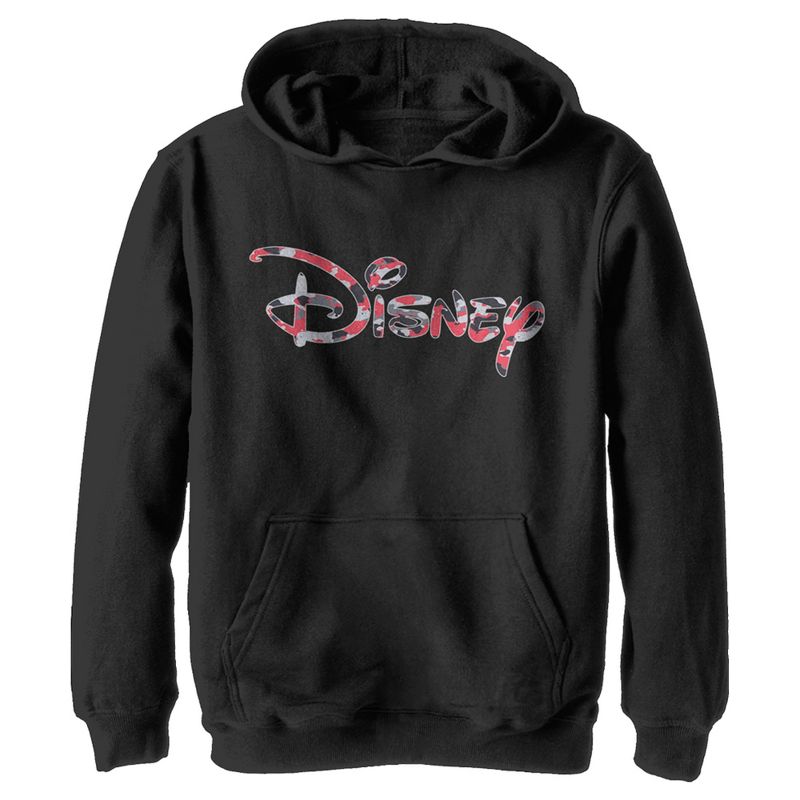 Boy's Disney Red Camo Logo Pull Over Hoodie, 1 of 5
