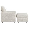 Grungis Faux Rabbit Fur Single Sofa Chair with Storage Ottoman & Cup Holders,Upholstered Sleeper Bed Chair for Living Room & Bedroom - 3 of 4