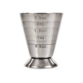 Double Jigger 0.5 & 1 oz 304 Stainless Steel with Recipe 15ml & 30ml  Measuring Cup Measure Liquor Quickly Accurately Cocktail Jigger Round Edge  and