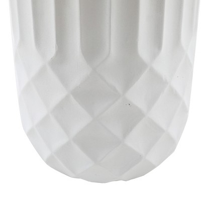 White 24-Inch Tall Round MgO Indoor/Outdoor Planter