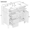 Kumasinova 36" Bathroom Vanity with Sink,Freestanding Bathroom Sink Cabinet with Flip Drawer,3 Drawers & 2 Doors,MDF Vanity for Bathroom Storage,Wood - 3 of 4