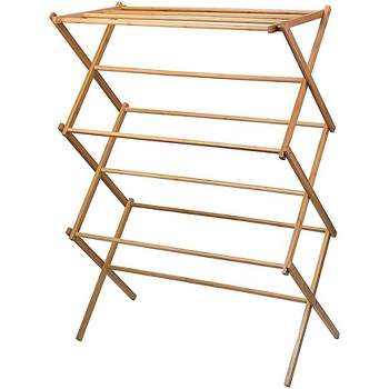 Wooden Clothes Drying Rack - Hang Rack for Clothes - Laundry Rack for Clothing Drying Natural - Homeitusa