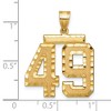 Black Bow Jewelry 14k Yellow Gold, Varsity Collection, Large D/C Pendant Number 49 - 2 of 3