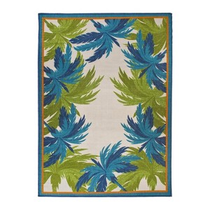 World Rug Gallery Tropical Floral Border Flatweave Indoor/Outdoor Area Rug - 1 of 4