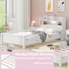 BABYYER Wood Twin Size Bed Frame with Storage Headboard and Safety Guardrail, Platform Bed for Boys Girls, No Box Spring Needed - 2 of 4